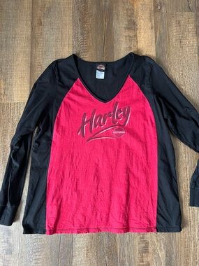 Harley-Davidson Black and Pink Long Sleeve Tee